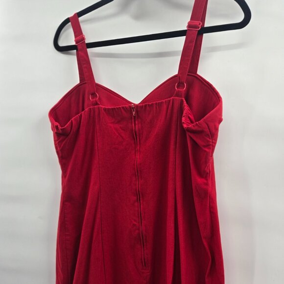 Vixen by Micheline Pitt Red Maneater Lined Back Slit Wiggle Dress 3x - Picture 4 of 10